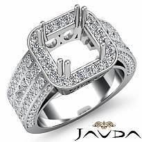 1.50CT Diamond Engagement Ring Princess Semi Mount Halo Setting 14k White Gold