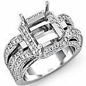 1.7Ct Radiant Diamond Antique Engagement Ring Setting W Gold