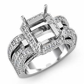 1.7Ct Radiant Diamond Antique Engagement Ring Setting W Gold
