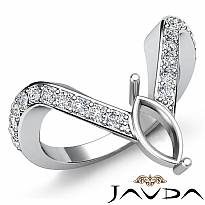 0.35C Diamond Fashion Engagement Setting Ring Marquise Semi Mount 14k White Gold