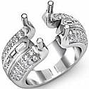 1.15 CT Round Baguette Diamond Engagement Ring W Gold