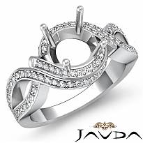 1Ct Diamond Antique Engagement Ring 14k White Gold Round Semi Mount Halo Setting