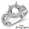 1Ct Diamond Antique Engagement Ring 14k White Gold Round Semi Mount Halo Setting