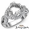 Diamond Antique Engagement Halo Setting Ring Round Semi Mount 14K White Gold 1Ct