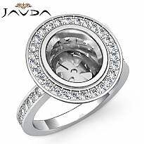 1.25Ct Diamond Engagement Ring Oval Shape Semi Mount Halo Setting 14k White Gold