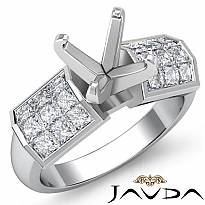1.06Ct Princess Diamond Engagement Women's Ring Invisible Setting 14k White Gold