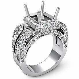 1.7Ct Radiant Diamond Antique Engagement Ring Setting W Gold