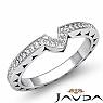 0.52Ct Pave Diamond Vintage Wedding Band Matching Set 14k White Gold