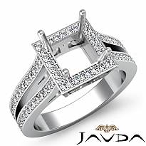 0.90CT Diamond Engagement Princess Ring 14K White Gold Halo Setting Semi Mount