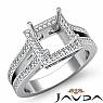 0.90CT Diamond Engagement Princess Ring 14K White Gold Halo Setting Semi Mount