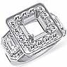 1.75CT Emerald Diamond 3 Stone Anniversary Ring Setting Gold