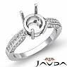 0.4Ct Round Diamond Engagement Ring Cathedral Pave Set 14k White Gold Semi Mount