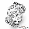 Floral Womens Eternity Ring Round Cut Diamond Wedding Band 14k White Gold 0.9Ct