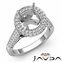 1.3 Ct Diamond Engagement Round Ring 14K White Gold Halo Pave Setting Semi Mount