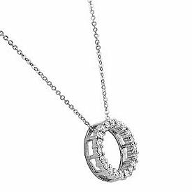 0.40Ct Round Diamond Circle of Life Pendant 14k White Gold