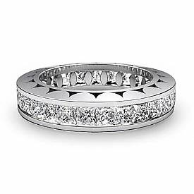 2.35 Ct Princess Diamond Wedding Eternity Band Ring W Gold
