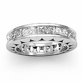 2.35 Ct Princess Diamond Wedding Eternity Band Ring W Gold