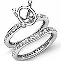 1.18Ct Diamond Engagement Ring Oval Setting Bridal Set 14k White Gold