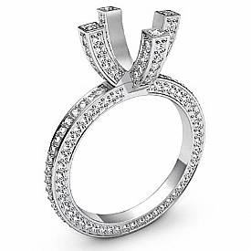 1.9 CT Round Engagement Ring 14k W Gold Diamond Setting