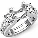 1 Ct Round Diamond 3 Stone Engagement Ring Setting White Gold