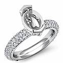 1.40Ct Oval Pave Diamond Engagement Ring setting 14k White gold