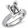 1.50Ct Diamond Pave Engagement Ring Emerald Setting 14k White Gold