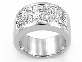 2.15CT Princess Diamond Anniversary Wedding Band 14k White Gold