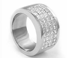 2.15CT Princess Diamond Anniversary Wedding Band 14k White Gold