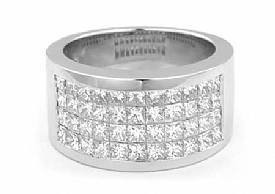 2.15CT Princess Diamond Anniversary Wedding Band 14k White Gold