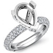 1.45Ct Diamond Pave Engagement Ring Pear Setting 14k White Gold
