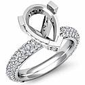 1.45Ct Diamond Pave Engagement Ring Pear Setting 14k White Gold