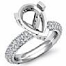 1.45Ct Diamond Pave Engagement Ring Pear Setting 14k White Gold