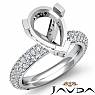 1.45Ct Diamond Pave Engagement Women Semi Mount Ring Pear Setting 14k White Gold