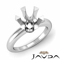 4g Round Diamond Engagement Solitaire 6 Prong Ring Semi Mount 14k W Gold Setting