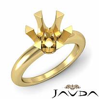 4g  Round Diamond Engagement Solitaire 6 Prong Ring Semi Mount 14k Gold Yellow Setting