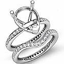 1.22Ct Diamond Engagement Ring Pear Setting Bridal Set 14k White Gold