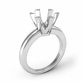 4g Round Diamond Engagement Solitaire 6 Prong Ring Semi Mount 14k W Gold Setting