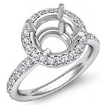 0.53CT Round Pave Diamond Engagement Ring Setting 14k White Gold