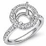 0.53CT Round Pave Diamond Engagement Ring Setting 14k White Gold