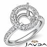 Round Cut Diamond Engagement Semi Mount Ring 14K White Gold Halo Setting 0.53Ct