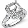 0.70 ct Round Diamond Pave Wedding Setting 14k White Gold