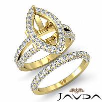Diamond Engagement Ring Marquise Split Shank Bridal Setting 14k Gold Yellow (2.8Ct. tw.)