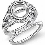 1.52Ct Round Diamond Engagement Ring Bridal Setting 14K White Gold