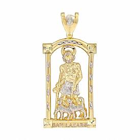 20.6g 14K 2 Tone Gold San Lazaro Religious Charm