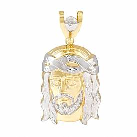 14.9g 14K 2 Tone Gold Jesus Christ Religious Charm