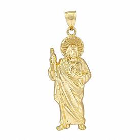 10.2g 14K Yellow Gold Christ As Sheperd Religious Charm