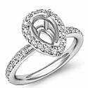 0.55 Ct Diamond Engagement Ring Pear Setting 14k White Gold
