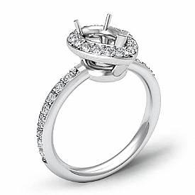 0.55 Ct Diamond Engagement Ring Pear Setting 14k White Gold