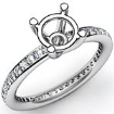 0.50Ct Pave Set Diamond Engagement Ring Round Setting 14k White Gold