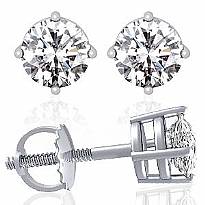 1/4 Ct. Round Diamond Stud Earring 14k White Gold
